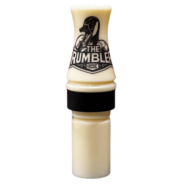 GK Calls Rumbler goose call with OTE gut system in Ivory/Black Acrylic